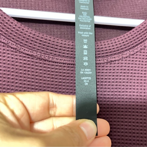 lululemon Stitch Shift Waffle Knit Long Sleeve Crew Burgundy Size XL - Picture 4 of 8